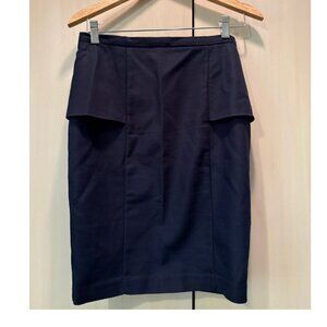 Navy Peplum Pencil Mini-Skirt